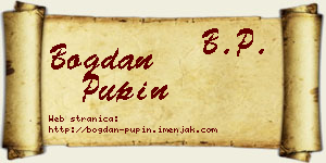 Bogdan Pupin vizit kartica